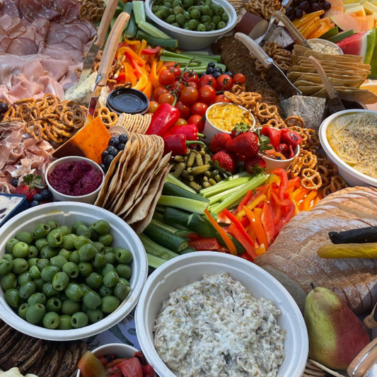 Assorted vegetables on a grazing table